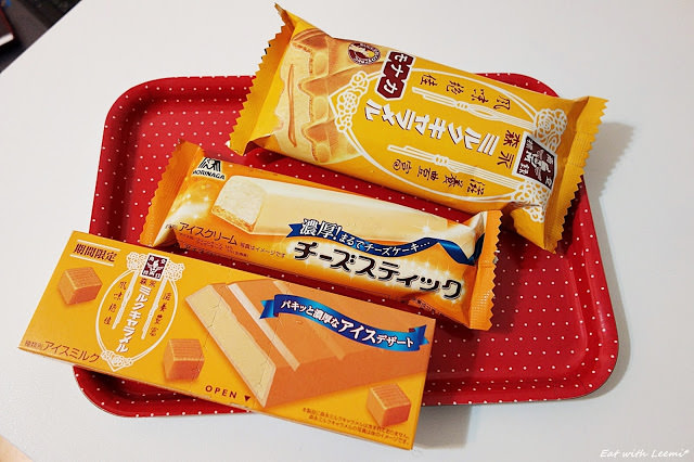 超商日本森永三款冰品-森永牛奶糖雪派&濃厚起士風味冰棒&牛奶糖板狀冰淇淋